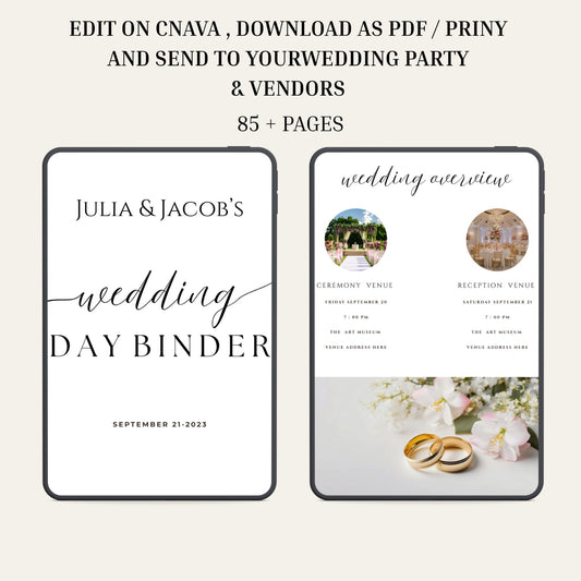 Wedding Planning Bundle - Editable 80+ Pages Instant Download
