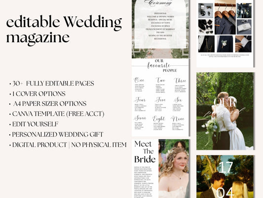 Wedding Magazine Template – 30+ Page Editable Wedding Program & Planner