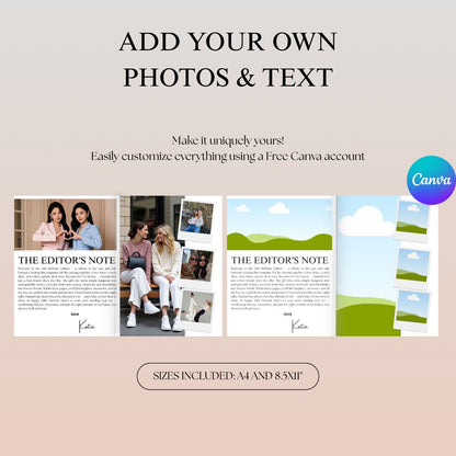 Birthday Magazine Template – Editable Canva Vogue Style (Digital Download)