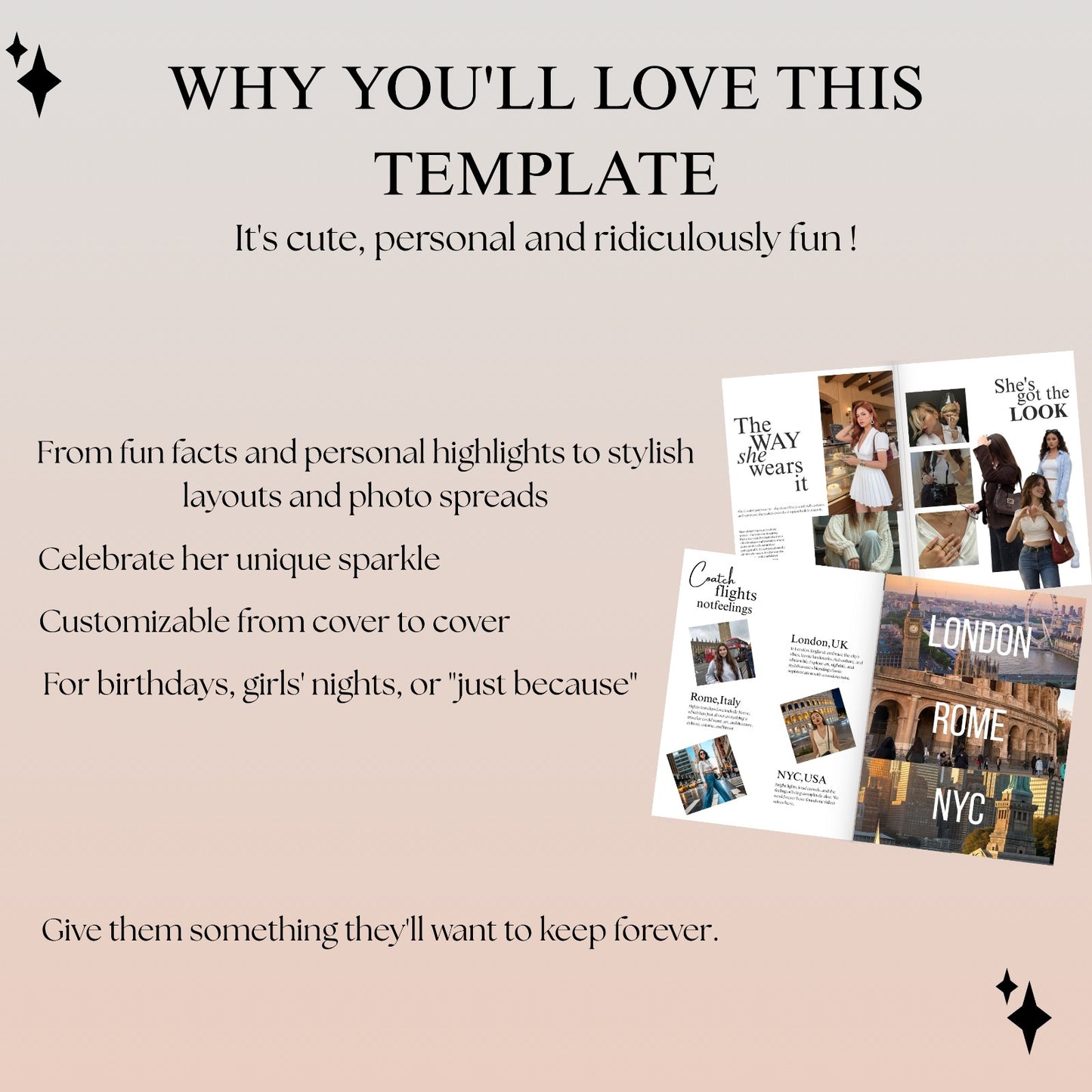 Birthday Magazine Template – Editable Canva Vogue Style (Digital Download)