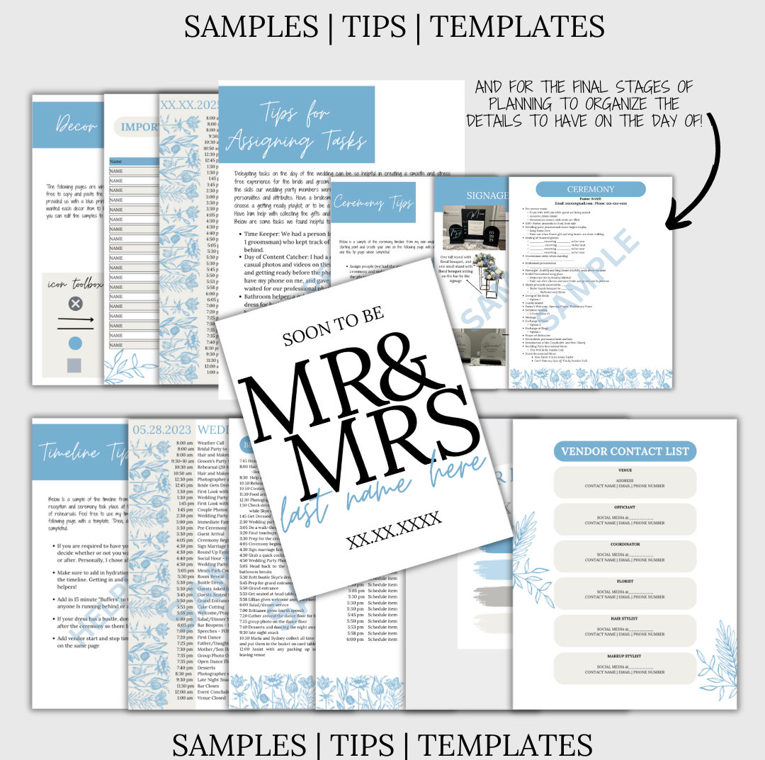 Ultimate Wedding Planner Bundle - 90+ Pages Printable Timeline (PDF Download)