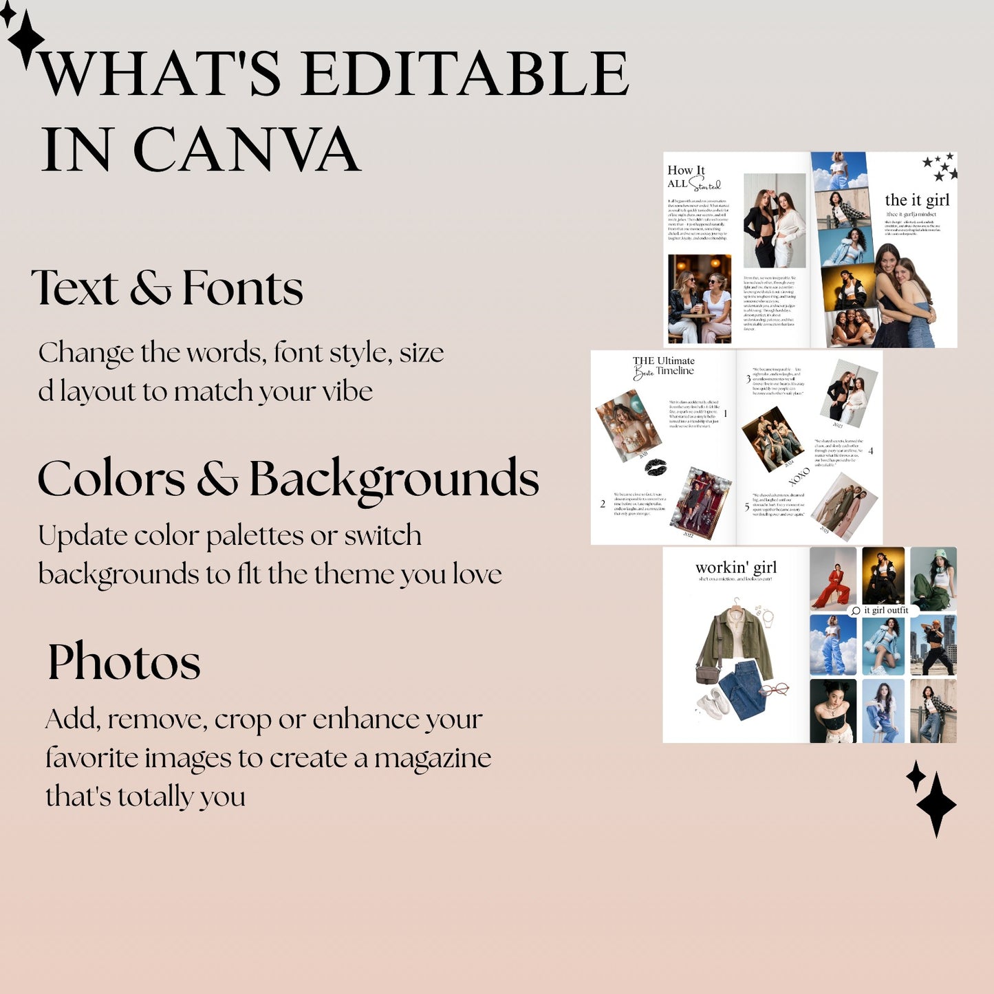 Birthday Magazine Template – Editable Canva Vogue Style (Digital Download)