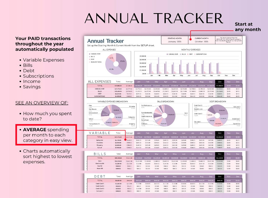 Finance Dashboard Spreadsheet - Instant Access