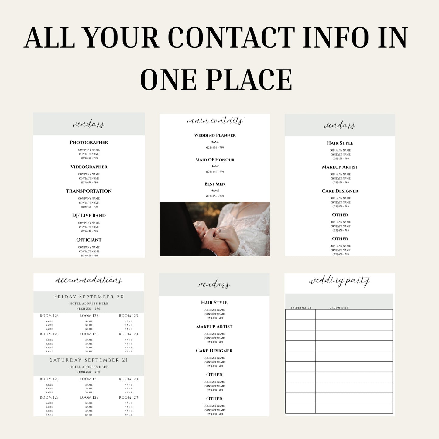 Wedding Planning Bundle - Editable 80+ Pages Instant Download