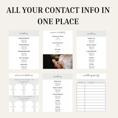 Wedding Planning Bundle - Editable 80+ Pages Instant Download