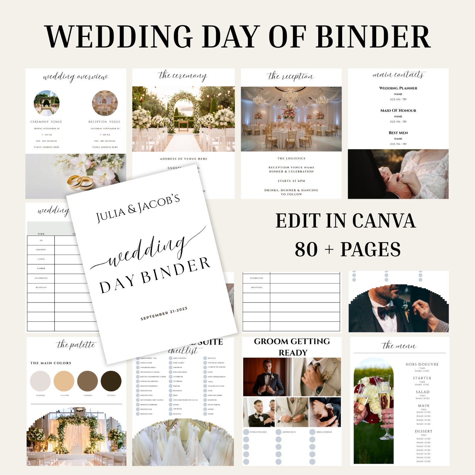 Wedding Planning Bundle - Editable 80+ Pages Instant Download