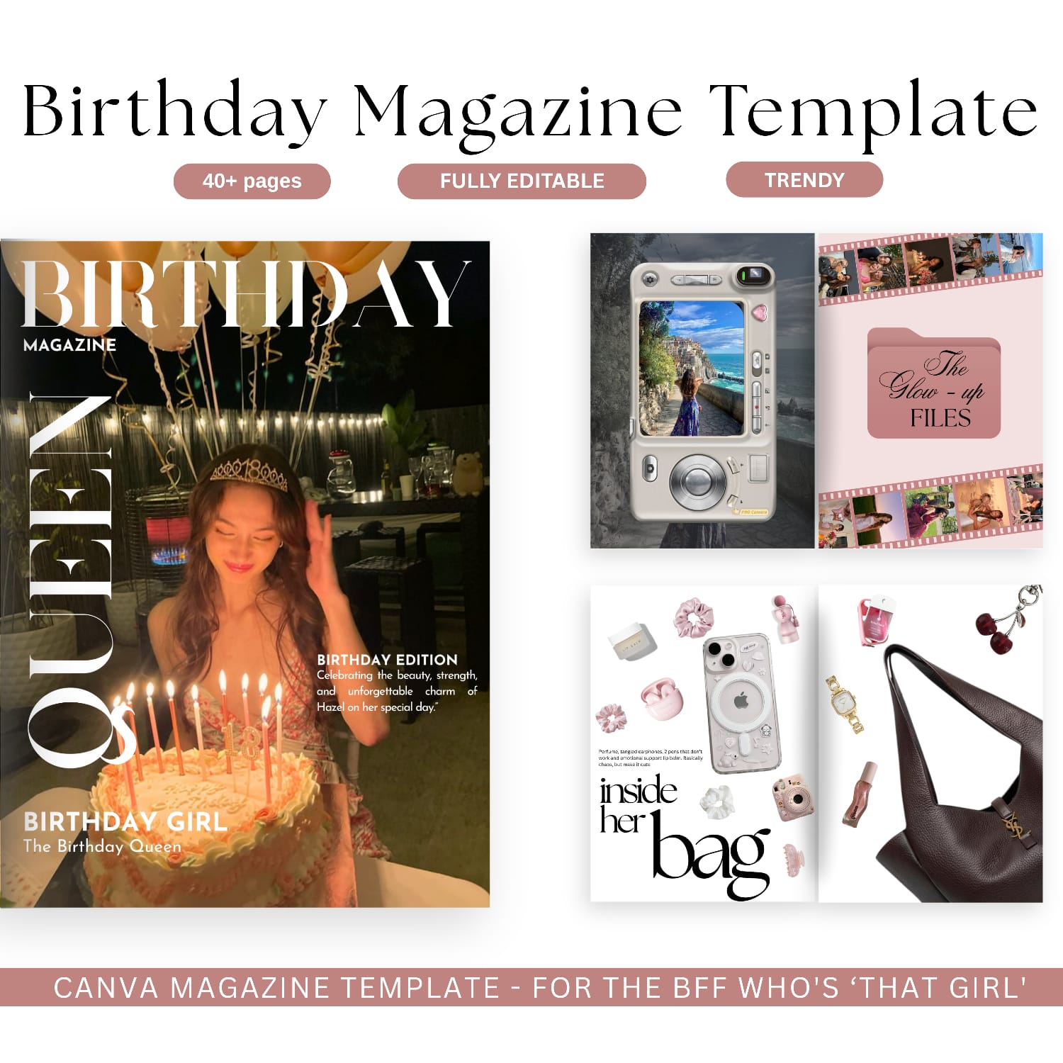 Birthday Magazine Template (Digital Download)